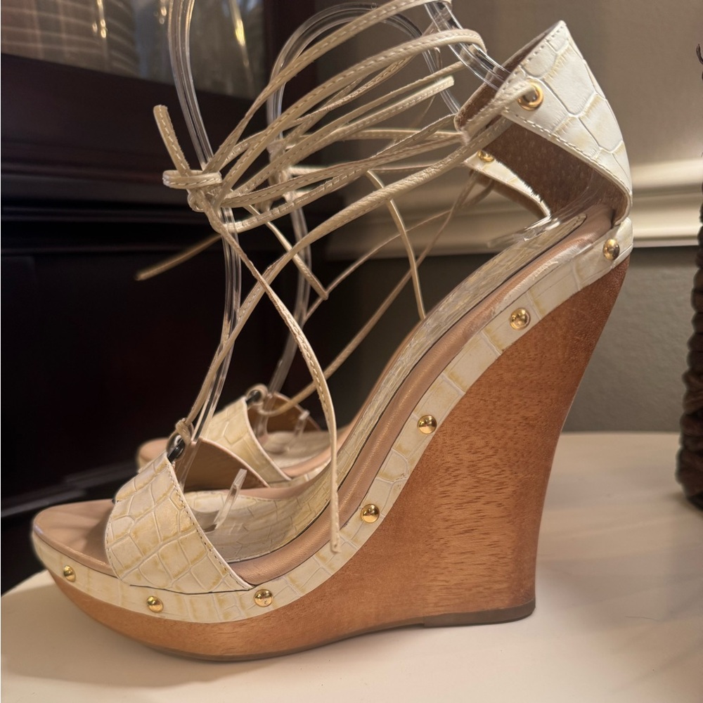 Bebe Wedge Sandals size 7.5